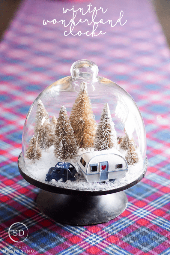 DIY Winter Wonderland Cloche - cute and easy winter craft