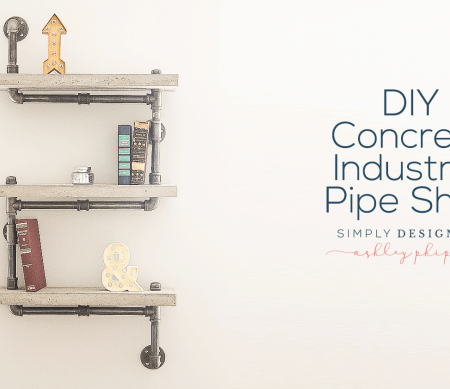 DIY Concrete Industrial Pipe Shelf