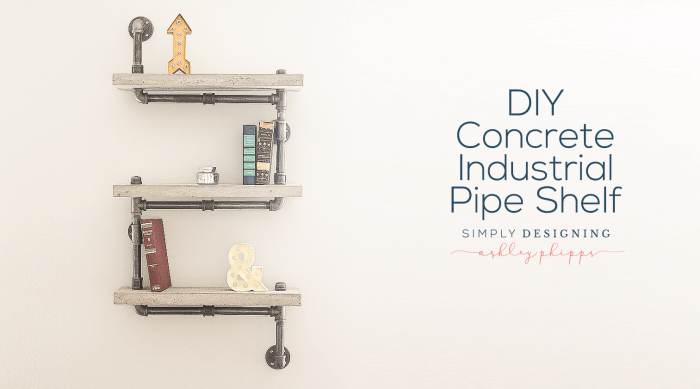 DIY Concrete Industrial Pipe Shelf