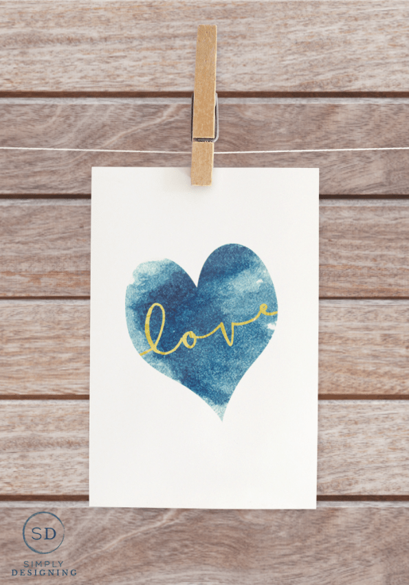 free Blue Heart Love Printable