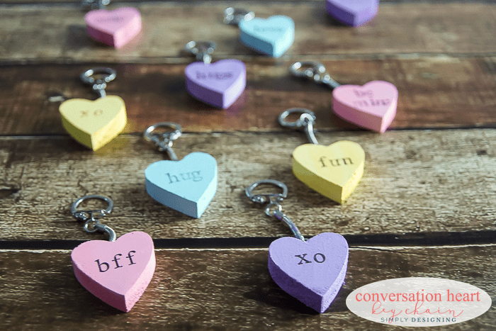 Conversation Heart Key Chain | Conversation Heart Key Chain | 2 | heart shaped hot cocoa on a stick