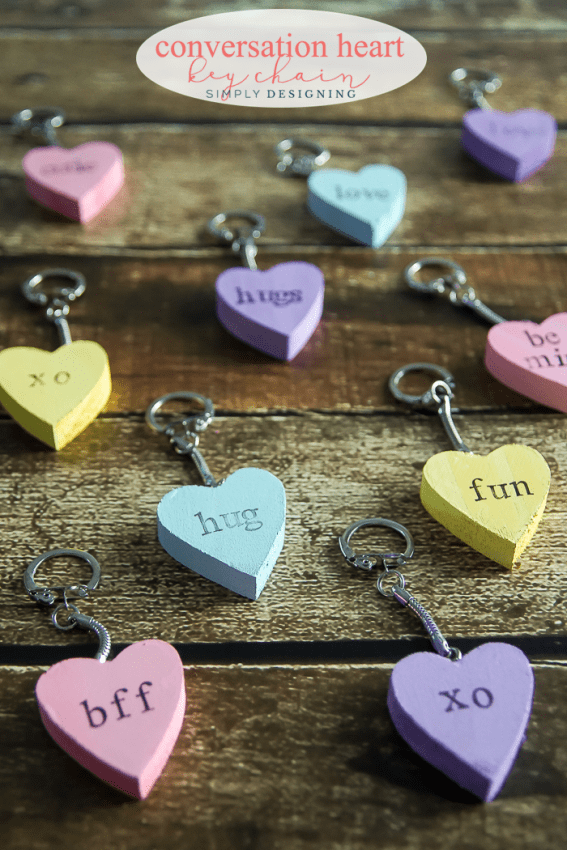 DIY Conversation Heart Key Chain