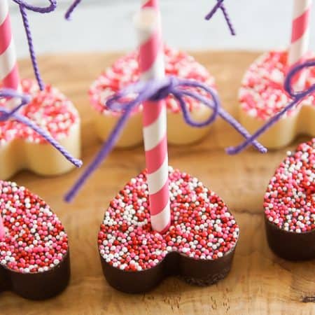 Heart Shaped Hot Cocoa on a Stick