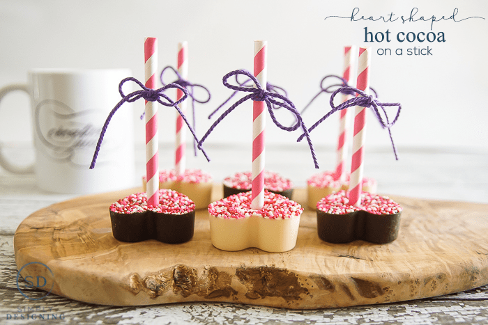 Heart Shaped Hot Cocoa on a Stick 6 Heart Shaped Hot Cocoa on a Stick - easy and perfect for Valentines Day