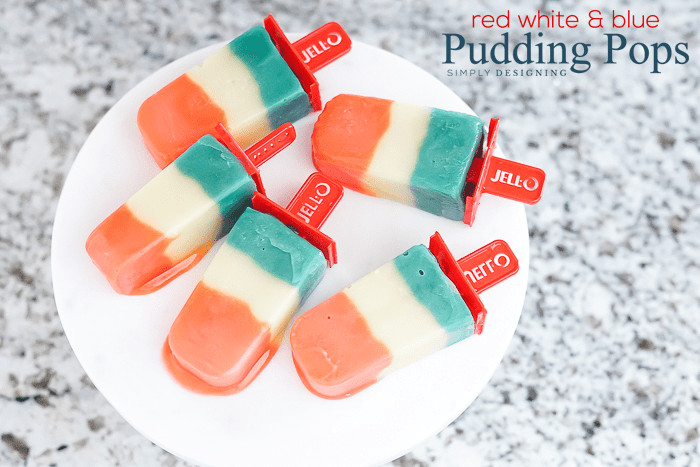 Red White and Blue Pudding Pops