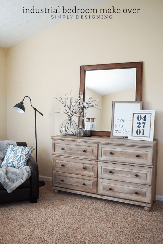 Industrial Bedroom Make Over with Typography Art