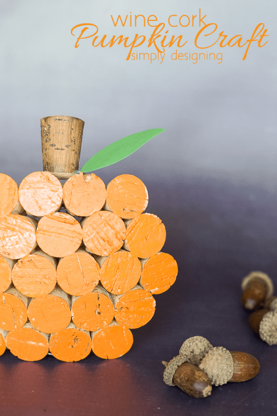 Wine Cork Pumpkin Decor - fun fall craft idea using wine corks paint and glue