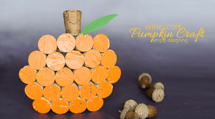 Wine Cork Pumpkin Decor - simple and fun fall craft 