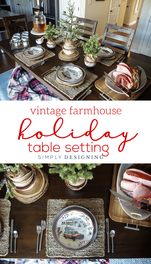 Vintage Farmhouse Holiday Table Setting - such a beautiful way to celebrate Christmas