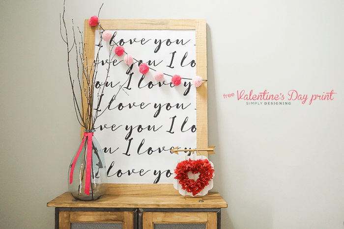 I Love You Printable - perfect Valentines Day Print