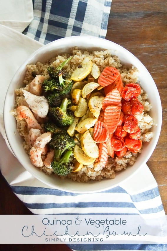 Healthy Quinoa and Vegetable Chicken Bowl - a delicious and simple dinner recipe