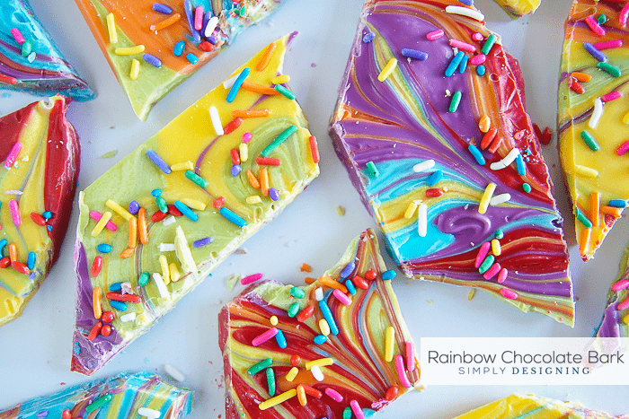 Rainbow Chocolate Bark - a delicious and beautiful chocolate treat