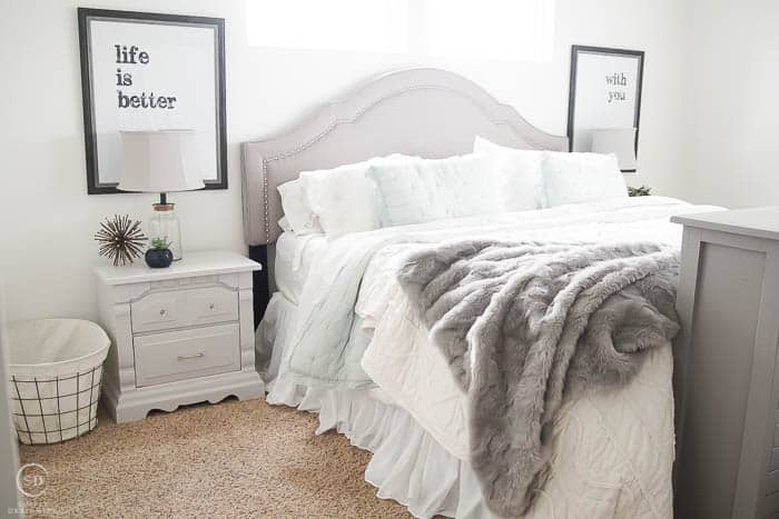 Painted Grey Bedside Table for the Master Bedroom