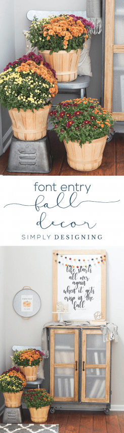 Front Entry FALL DECOR - a beautiful and simple way to decorate your home for the fall - FREE Fall Print