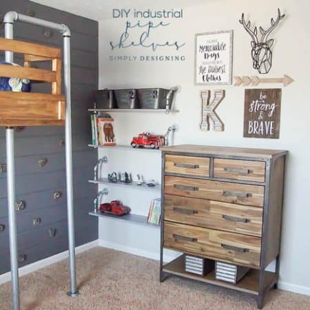 Hanging Industrial Pipe Shelves