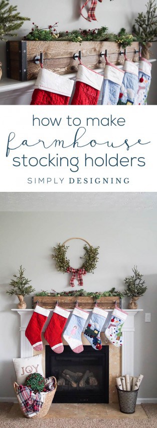 How to make Farmhouse Stocking Holders - simple Christmas Stocking Hangers