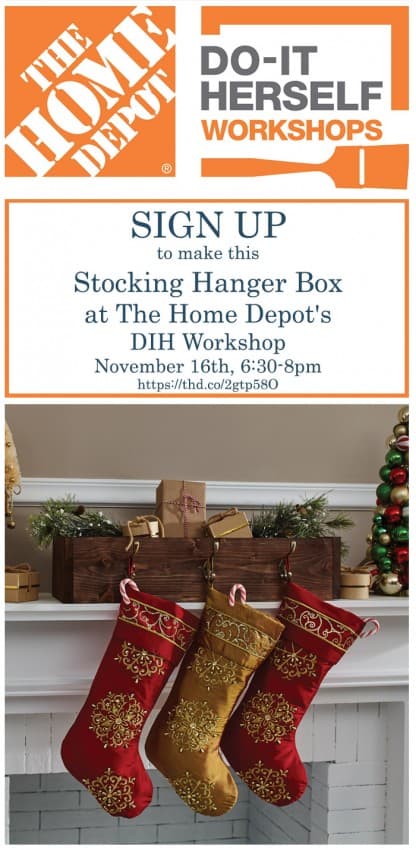 Make a Stocking Hanger Box at The Home Depot DIH Workshop