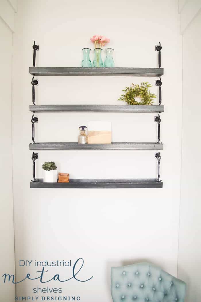 How to Make Industrial Metal Shelves - u channel shelves - steel channel shelves - metal shelves - diy metal shelves