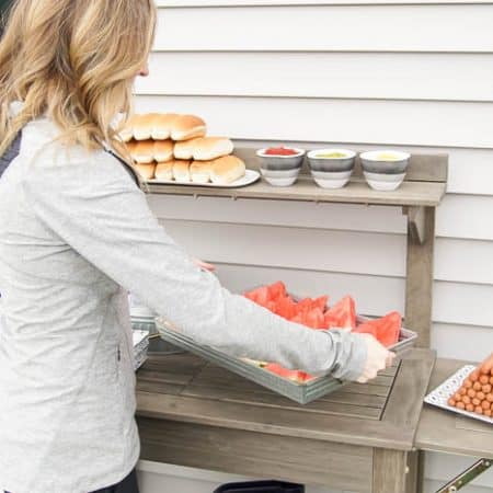 getting ready for a summer dinner party