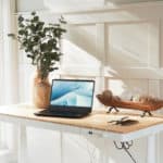 decorated and styled standing desk